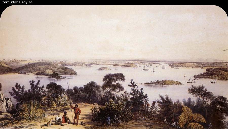 George French Angas The City and Harbour of Sydney